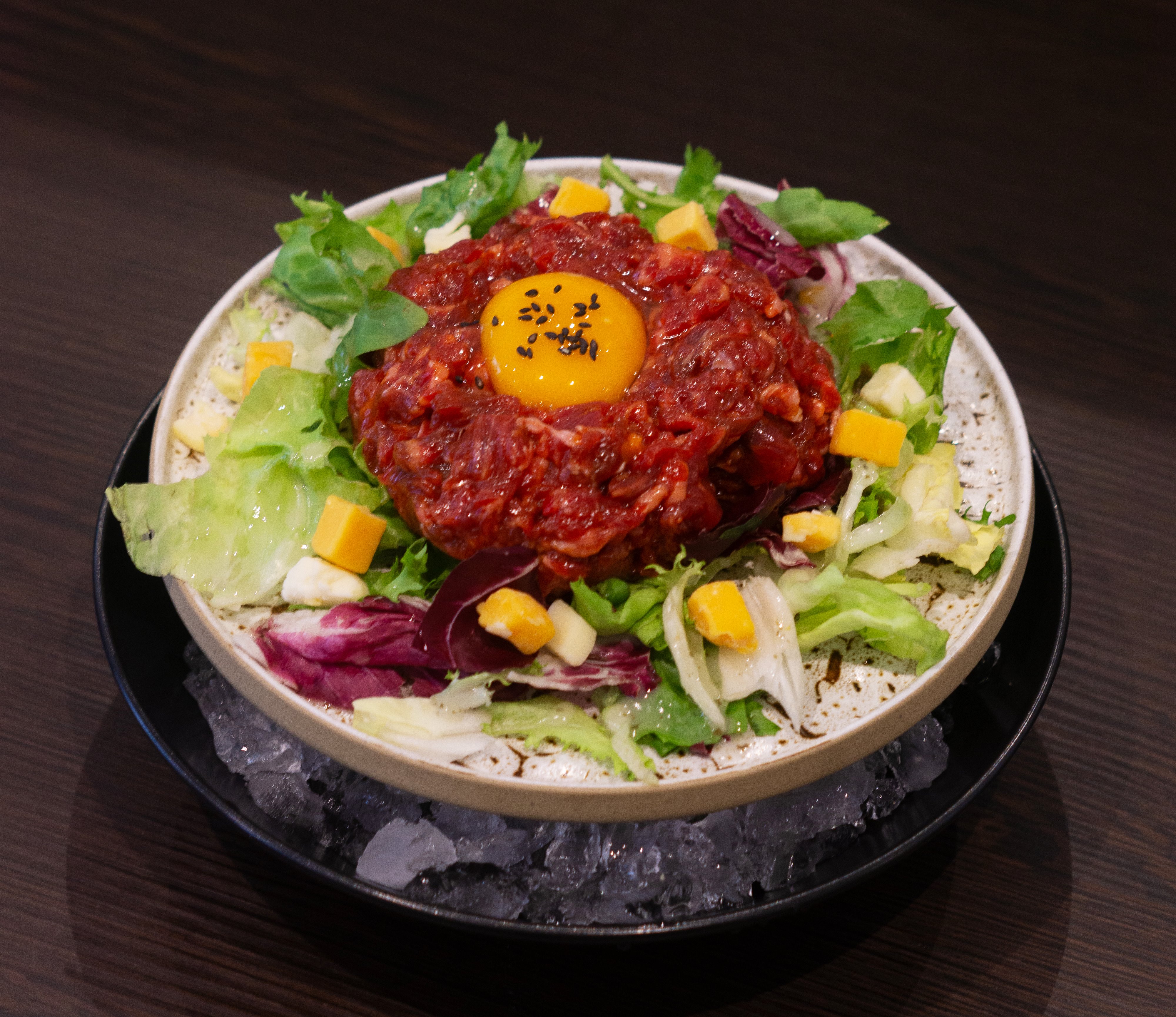 Tartare de bœuf assaisonné à la coréenne